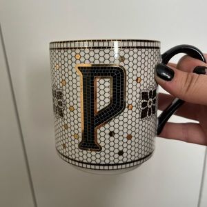 Anthropologie Tile Monogram Mug "P"
